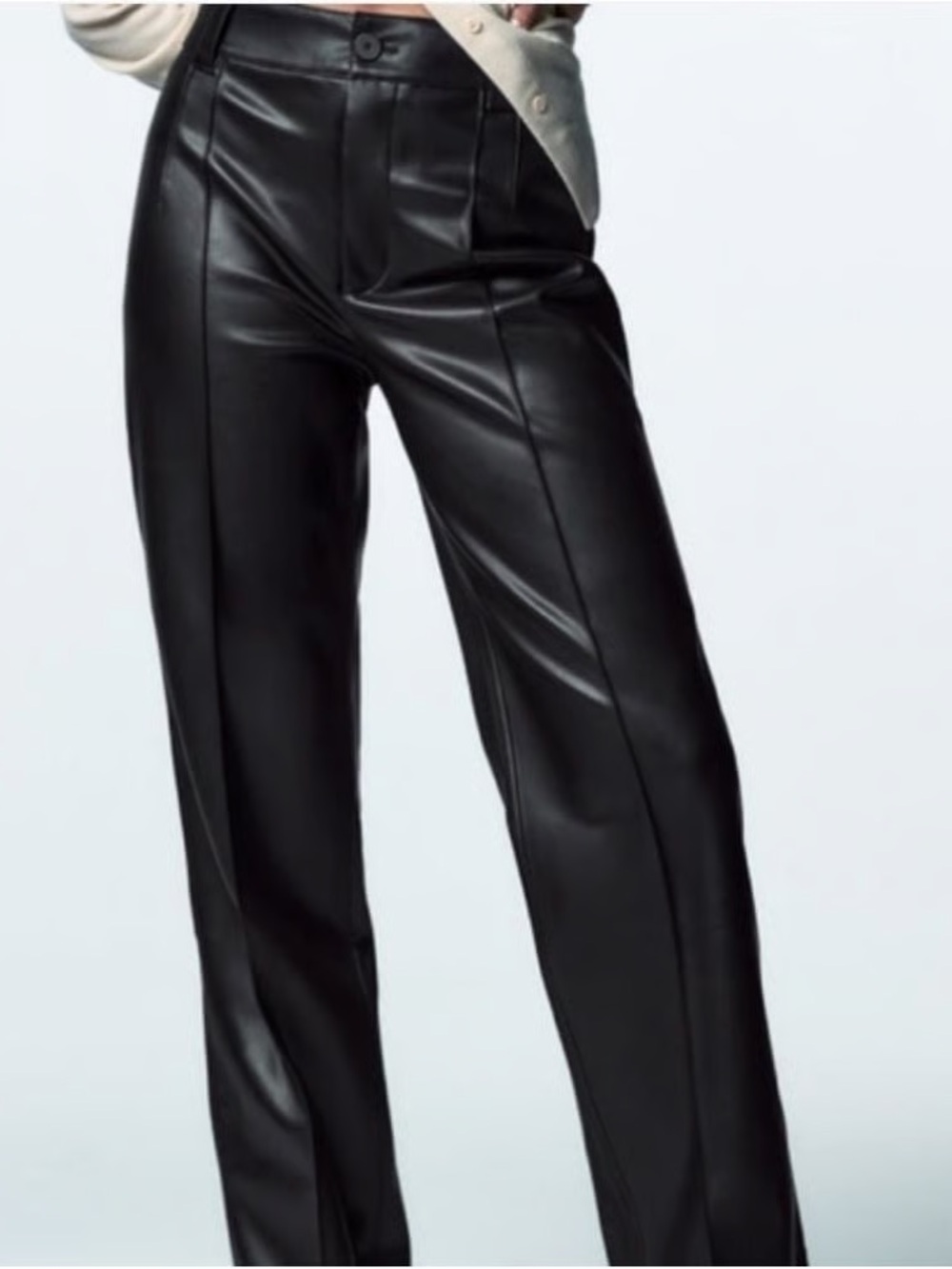 ZARA Faux Leather Pants Straight Leg Size 2/4